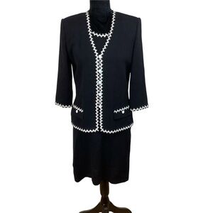 ST JOHN KNIT TAILORED BLAZER DRESS MATCHING SET SUIT 6